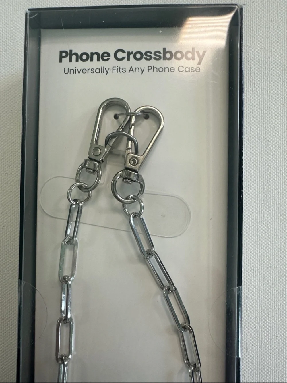 Silver Paper Clip Phone Crossbody Strap - Universally Fits Any Phone Case - NWT